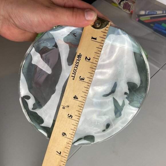 Too Faced Clear Makeup Bag Beach to The Streets Plastic Round Handles Pink Small - Picture 7 of 8